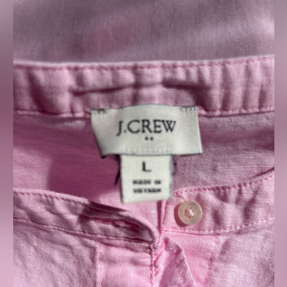 J. Crew Pink Ruffle Button-Up Blouse - Picture 6 of 7